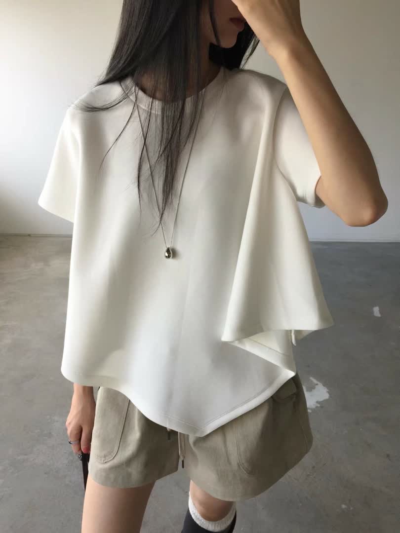 正韓女裝：手臂粗？這件斜襬飄逸款妳穿就知道 - 商品圖片 4