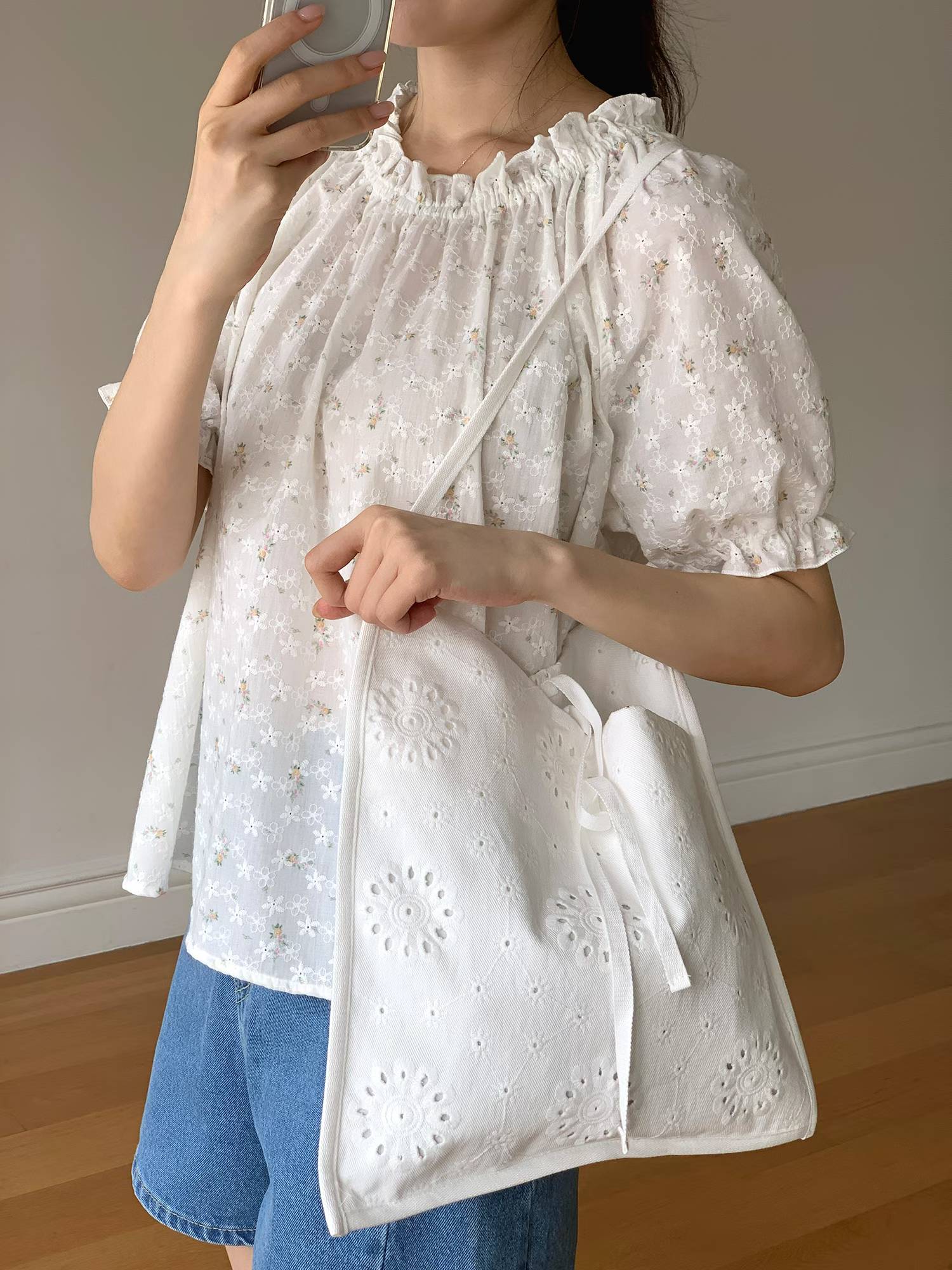 棉麻刺繡手提包：日常與度假的清新首選 - 穿搭細節 5