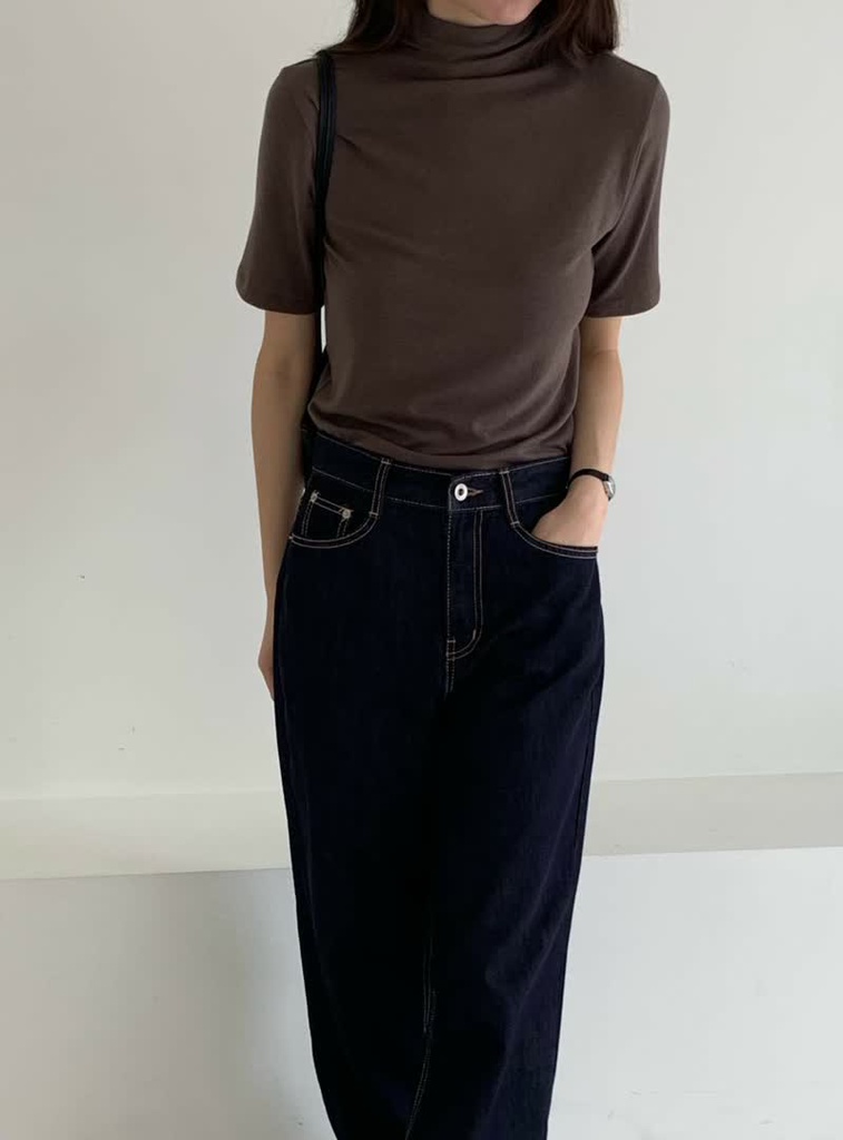 HO家紗感半高領短T 商品圖 11