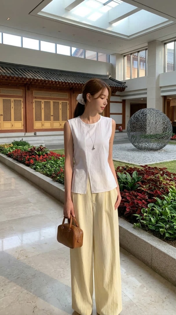 綁帶無袖背心上衣-1