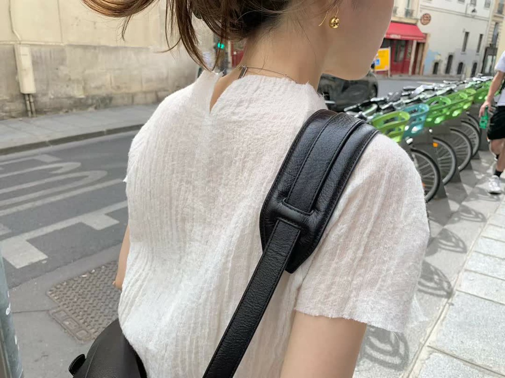 OU家立領皺感短袖上衣 商品圖 6