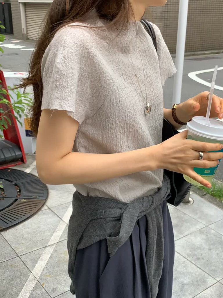 OU家立領皺感短袖上衣 商品圖 14