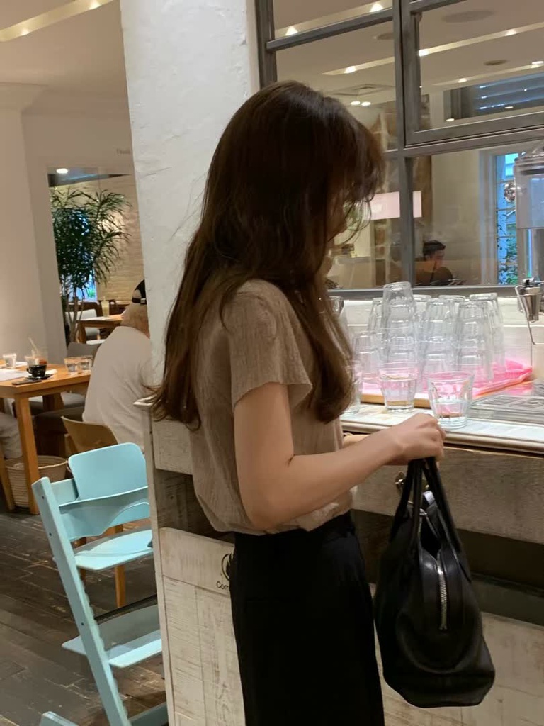 OU家立領皺感短袖上衣 商品圖 16