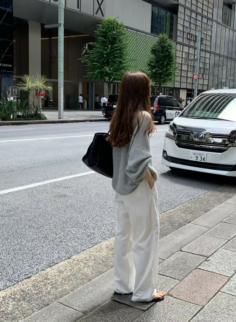 OU家雙褶直筒寬褲