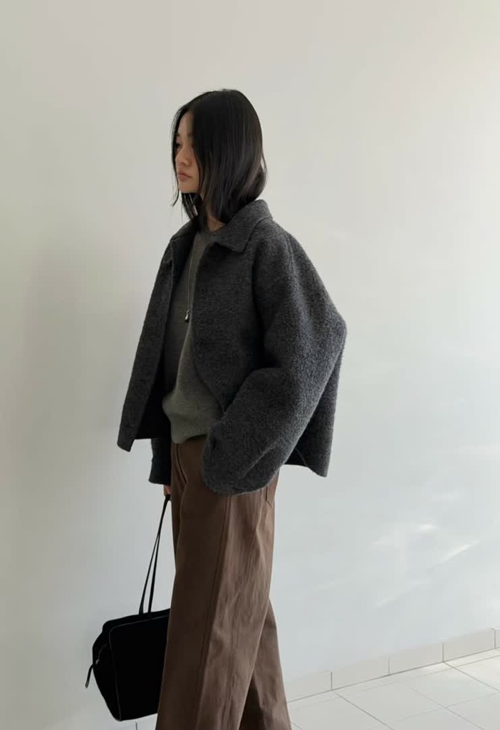 AG家羊駝毛短版外套 商品圖 5