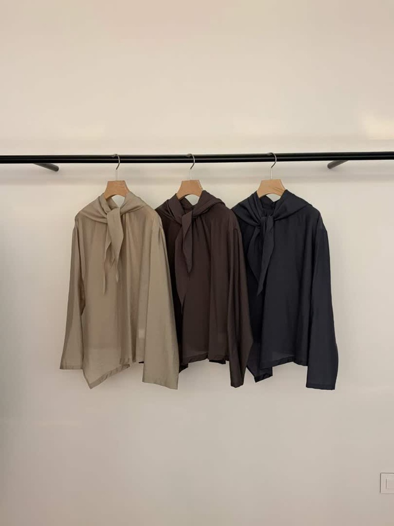 LE家綁帶造型寬版上衣 商品圖 1