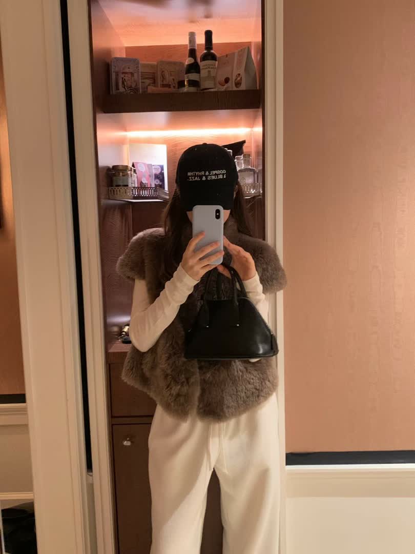 OU家羊羔毛短版背心
