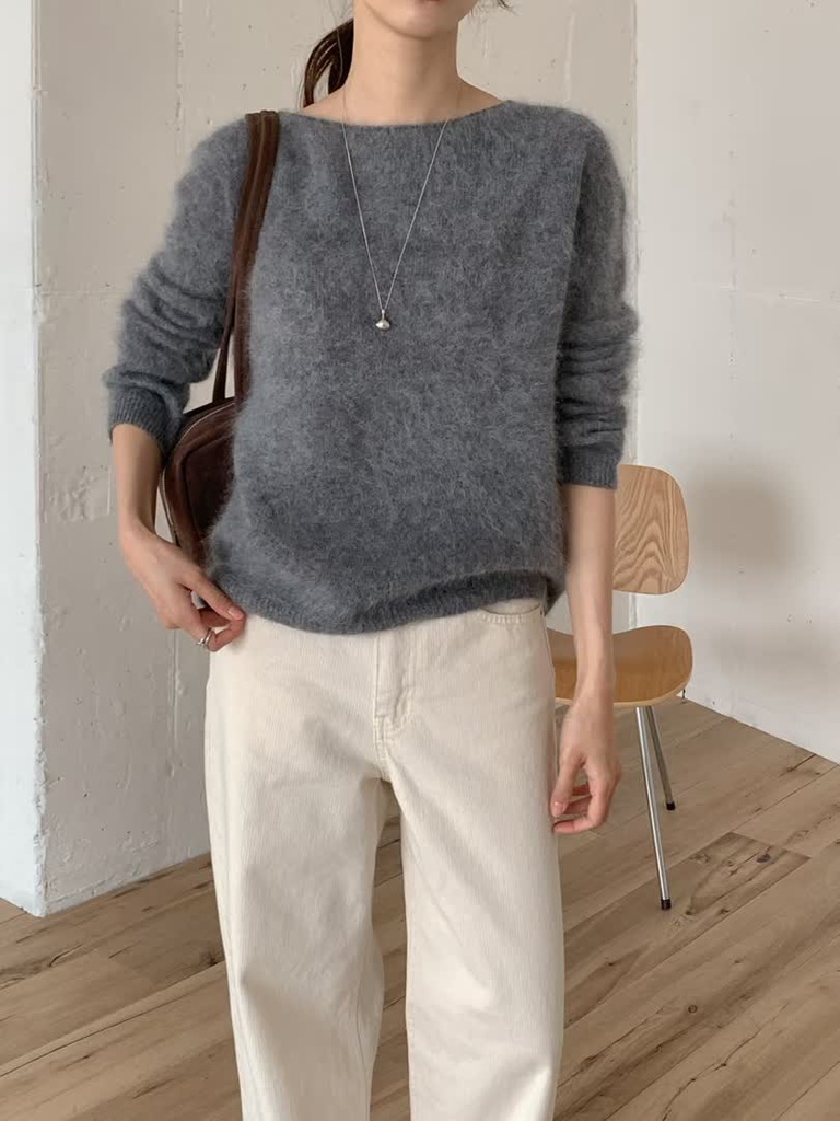 SD家毛絨船領針織衫 商品圖 4