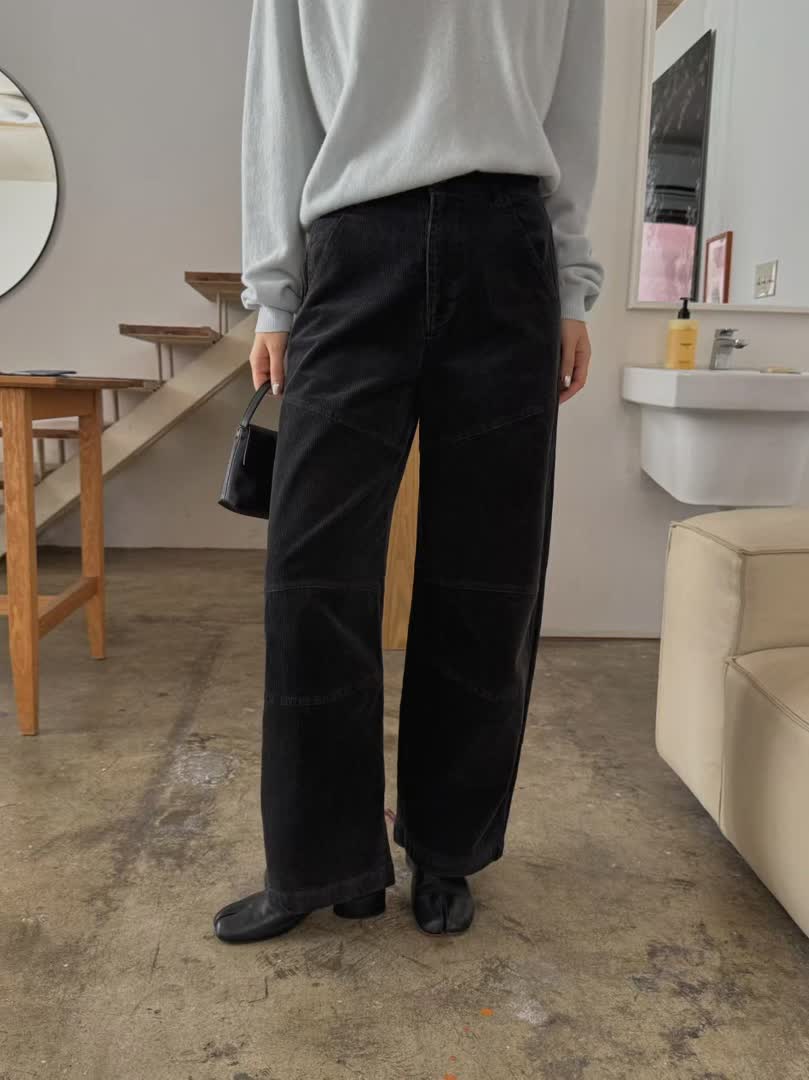 AL家後口袋燈芯絨寬褲
