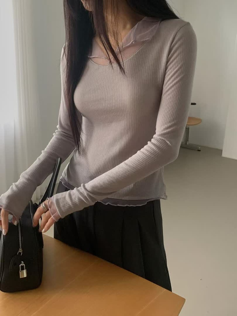 AL家蕾絲滾邊薄針織上衣 商品圖 4