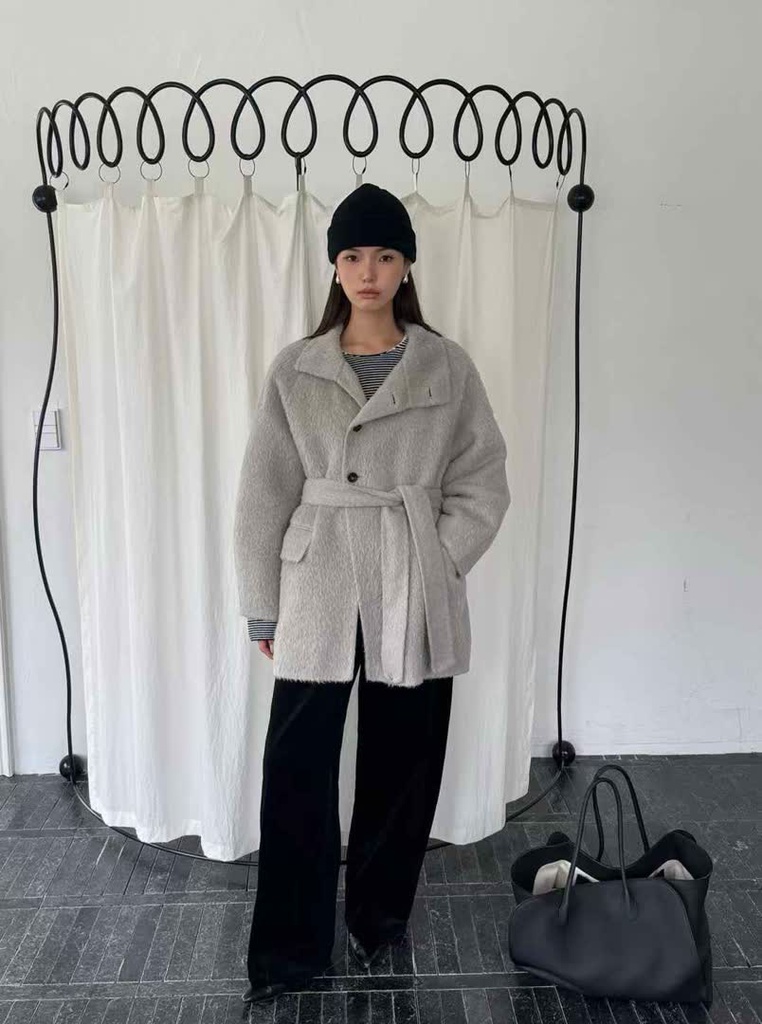 LG家落肩毛呢綁帶外套 商品圖 11