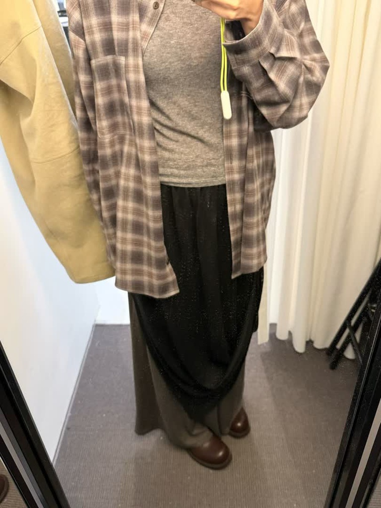 OS家暗調格紋寬版襯衫 商品圖 8
