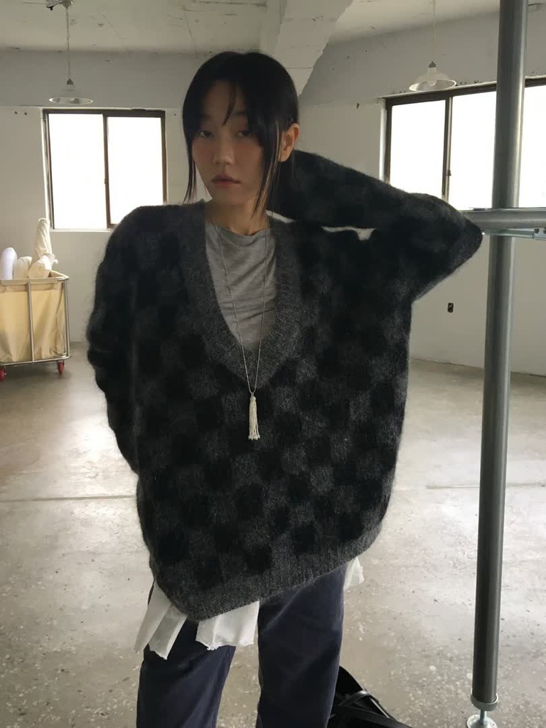 BP家深V格紋毛絨針織衫 商品圖 12