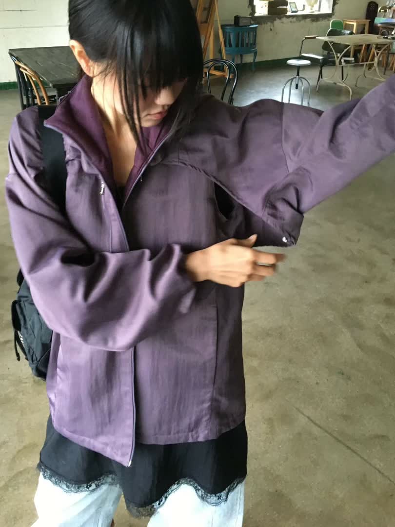 BP家連帽尼龍風衣外套