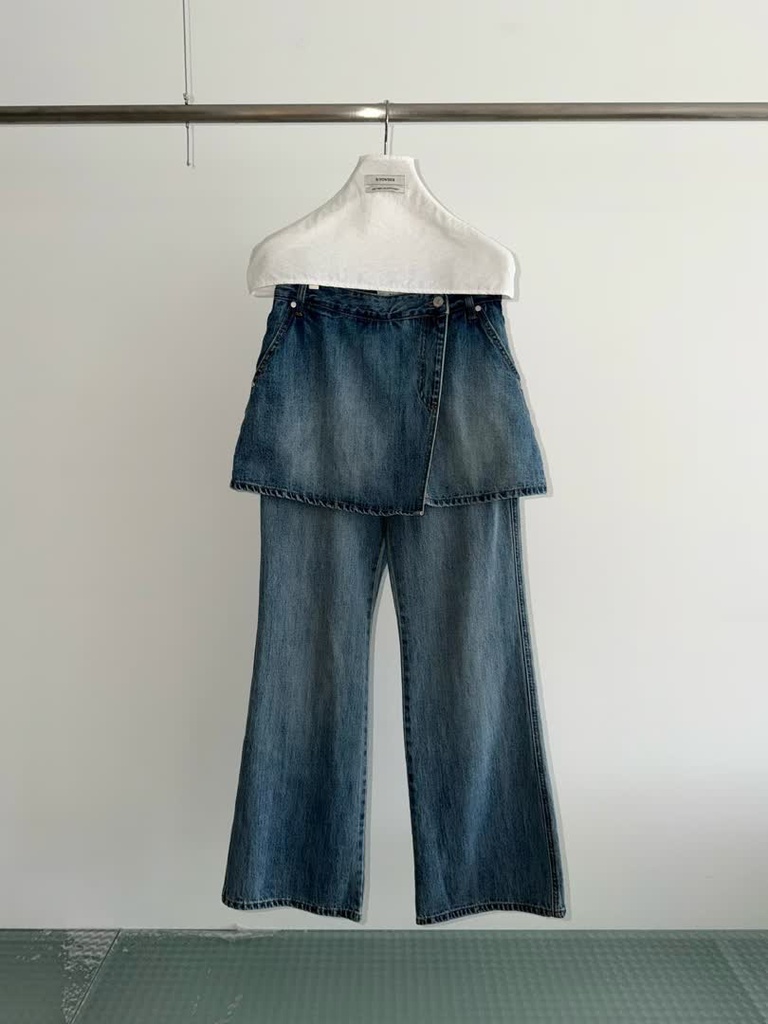 BP家裙片疊穿牛仔寬褲 商品圖 5