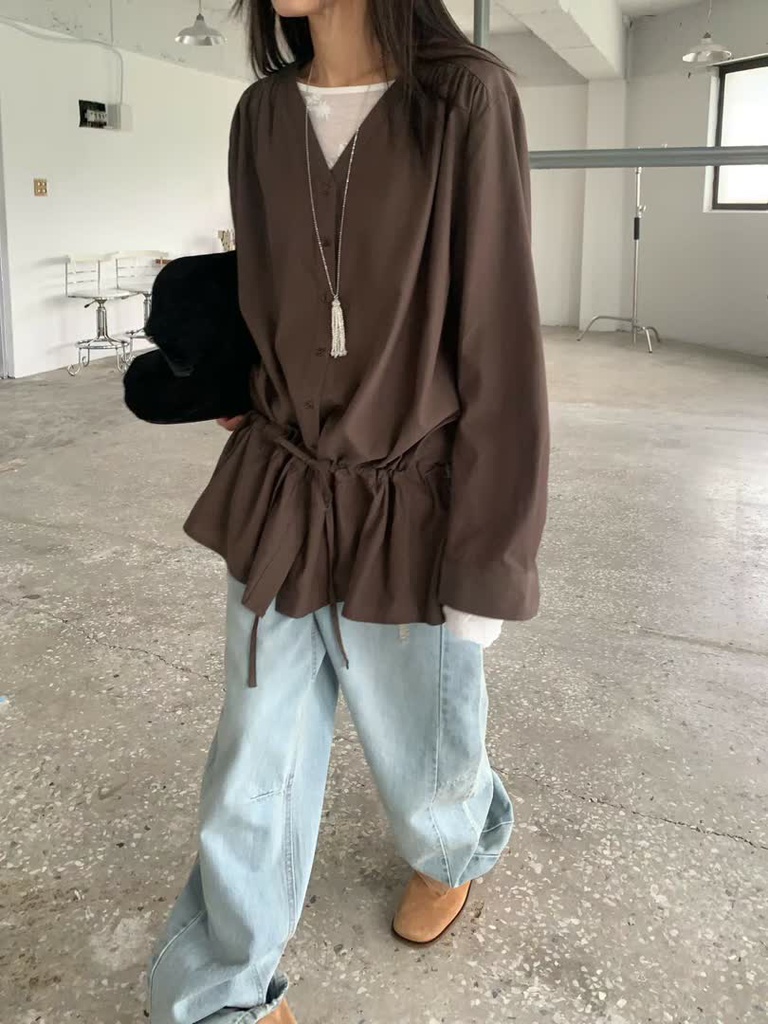 BP家抽繩荷葉襯衫洋裝 商品圖 4