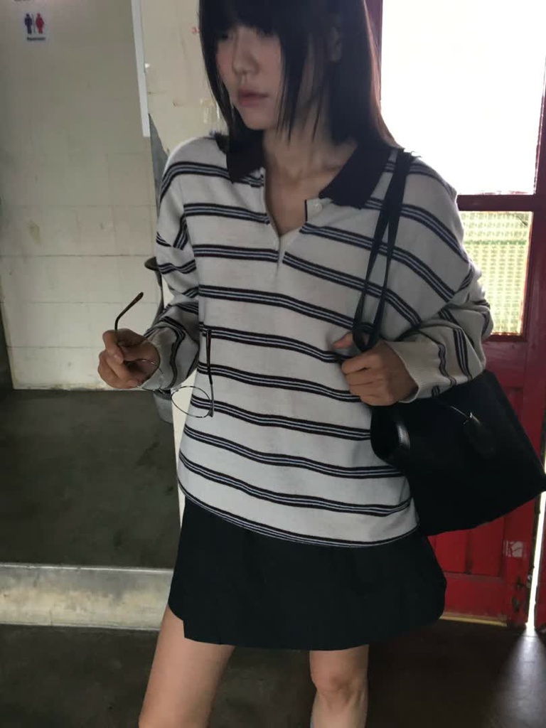 BP家條紋翻領針織Polo 商品圖 4