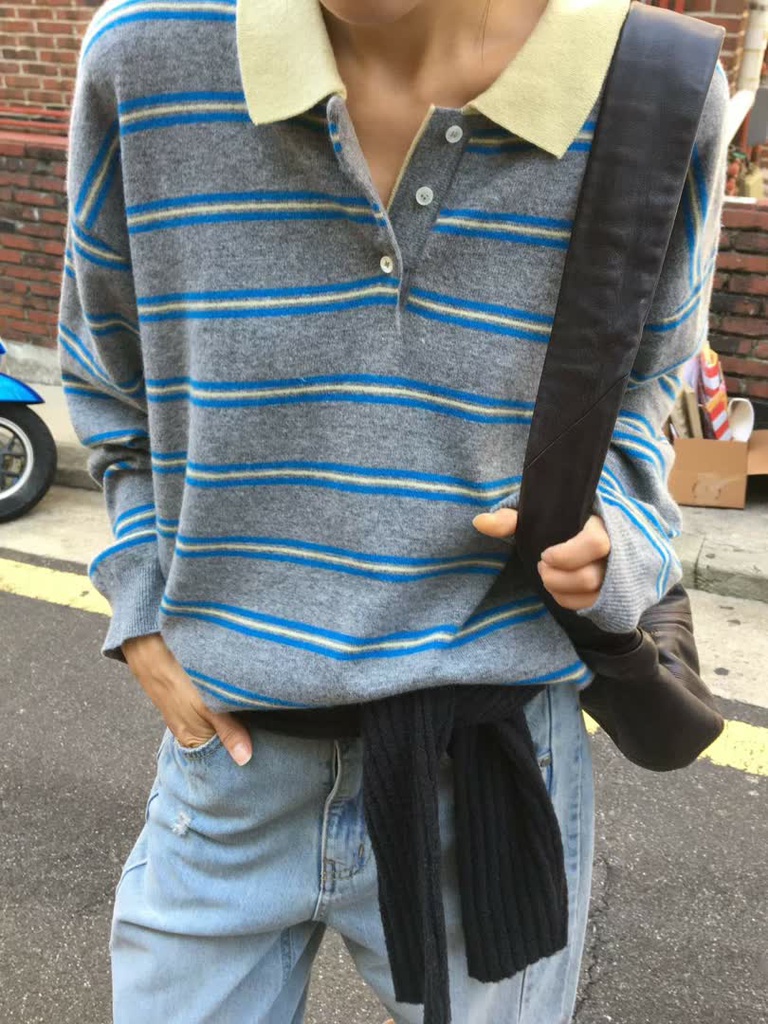 BP家條紋翻領針織Polo 商品圖 5