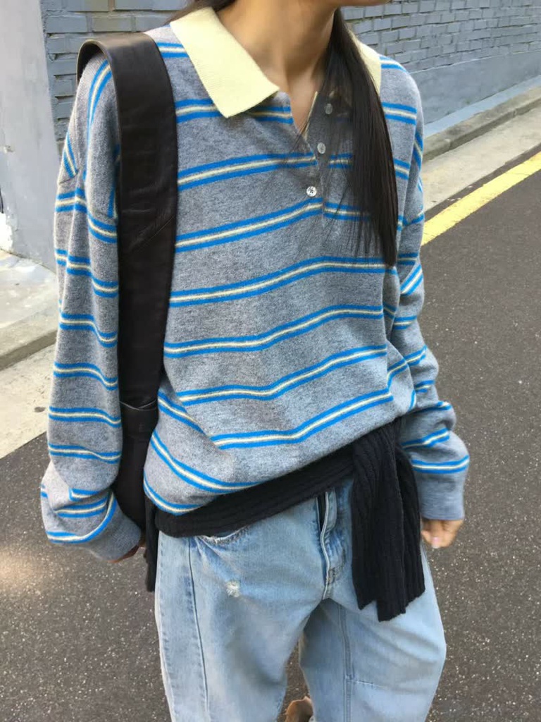 BP家條紋翻領針織Polo 商品圖 8