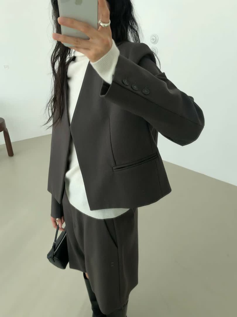 LE家無領西裝外套短褲套裝 商品圖 2