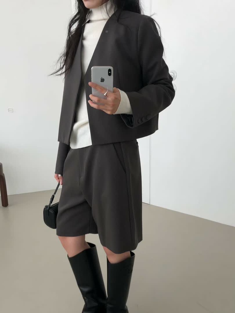LE家無領西裝外套短褲套裝 商品圖 4