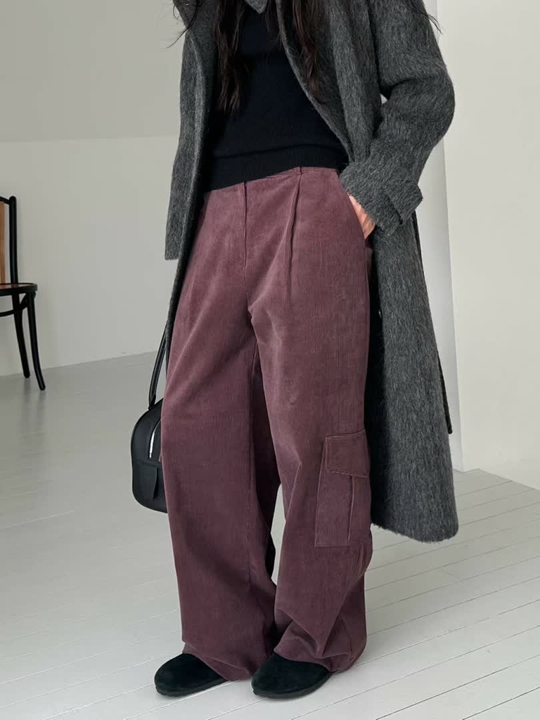 LE家燈芯絨工裝寬褲 商品圖 9