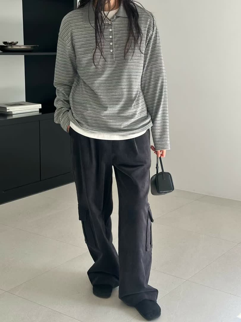 LE家條紋翻領長袖Polo衫 商品圖 8