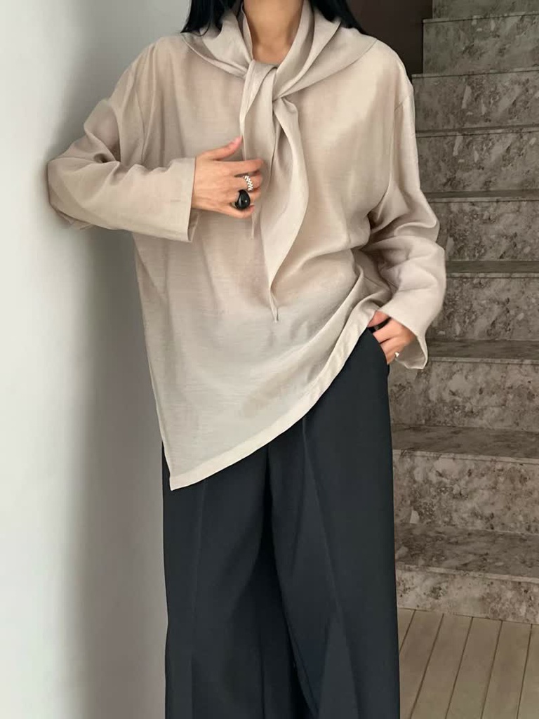 LE家綁帶造型寬版上衣