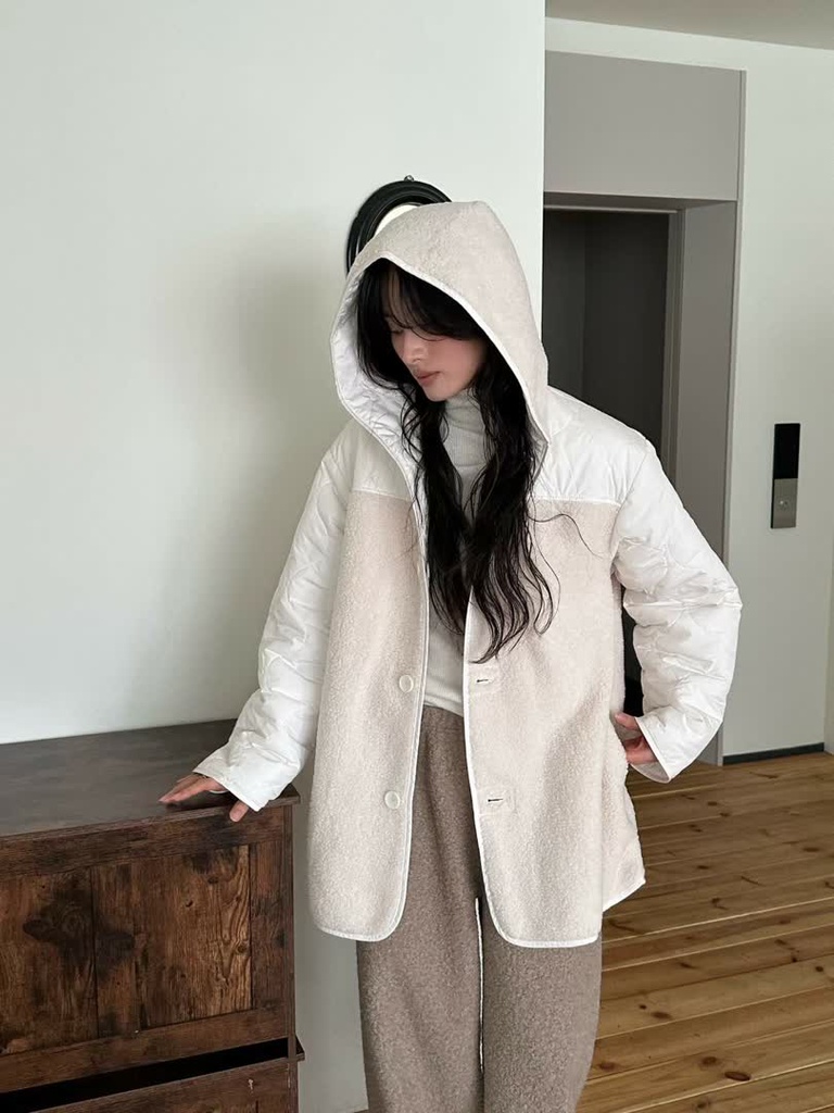 LE家兩穿連帽鋪棉外套