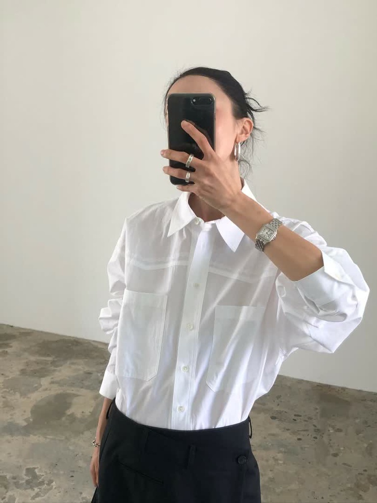 FO家寬版白襯衫