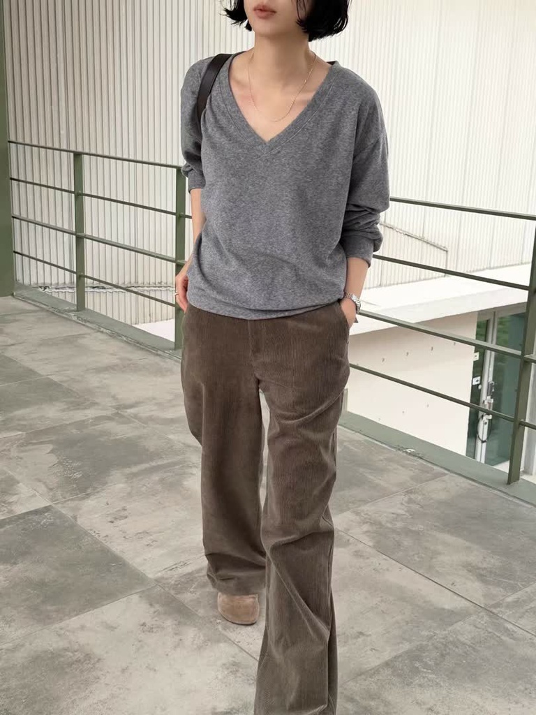 OS家直筒燈芯絨長褲