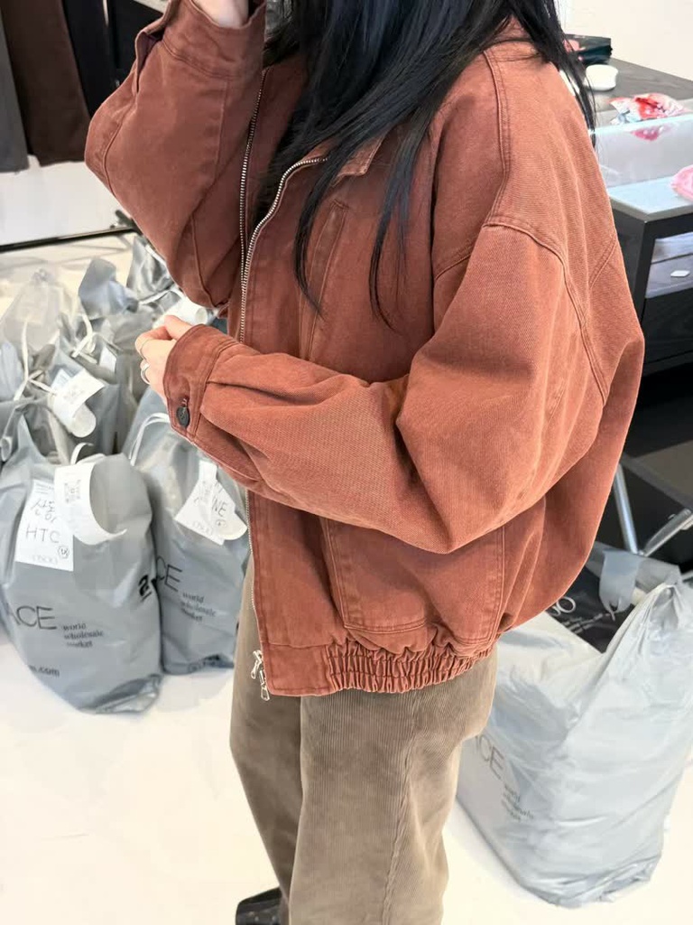 OS家復古水洗棉質短版夾克