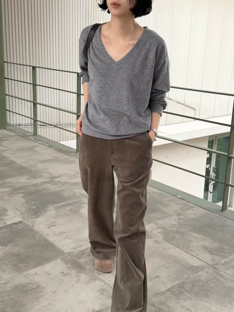 OS家直筒燈芯絨長褲